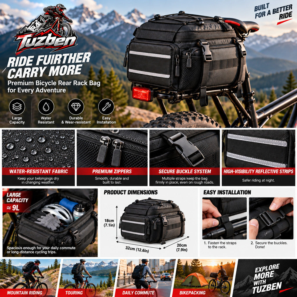 Rear Rack Bike Trunk Bag — image 2
