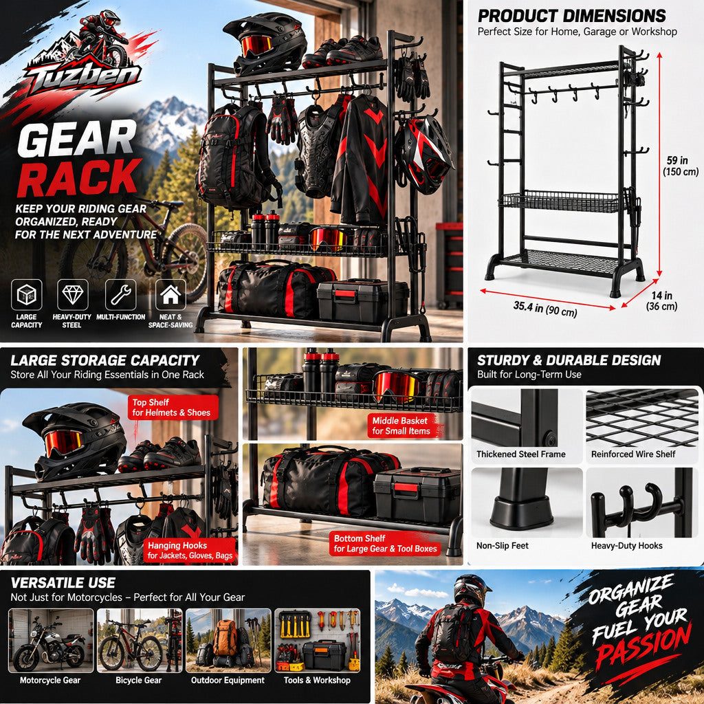 Freestanding Cycling Gear Storage Rack — image 2