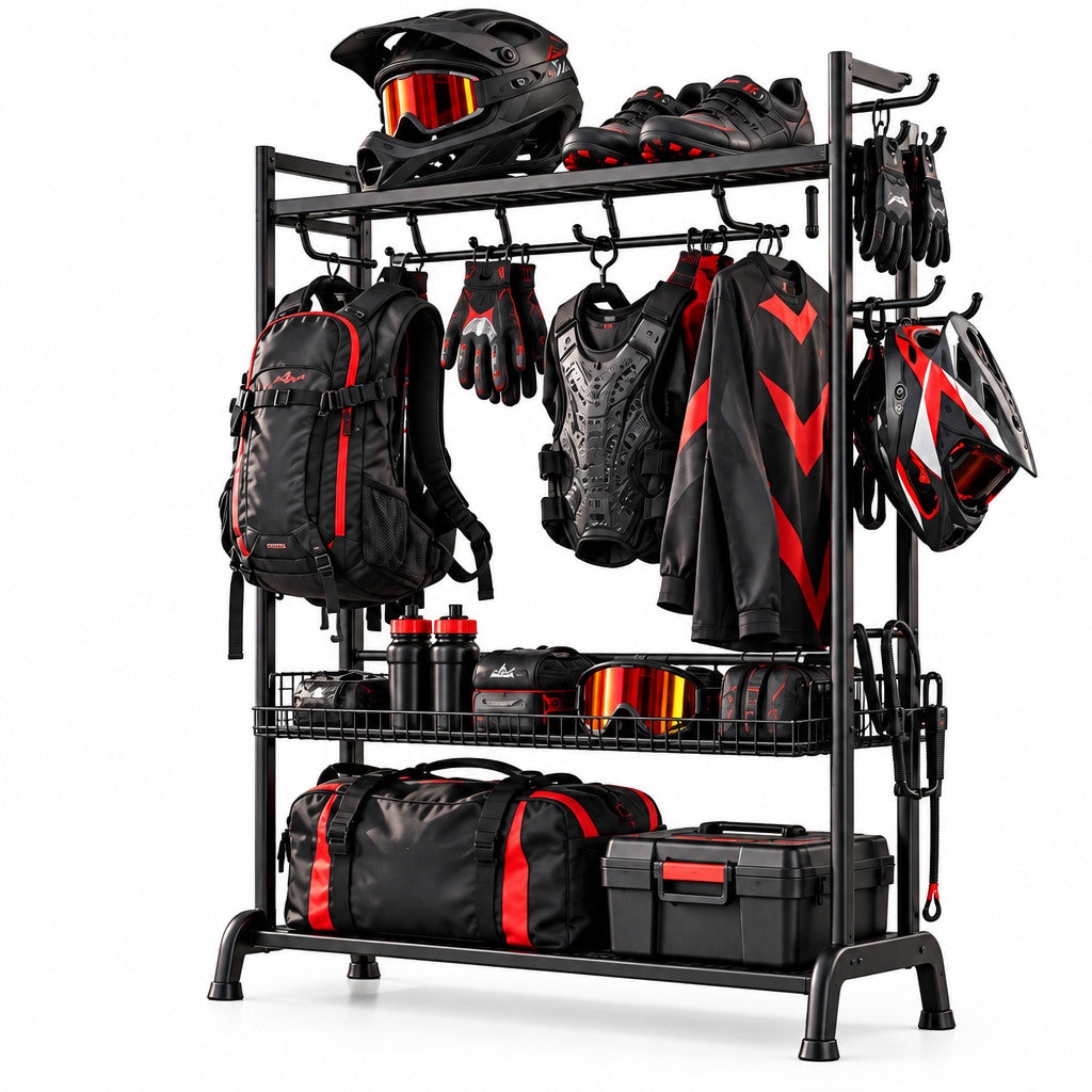 Freestanding Cycling Gear Storage Rack — image 3