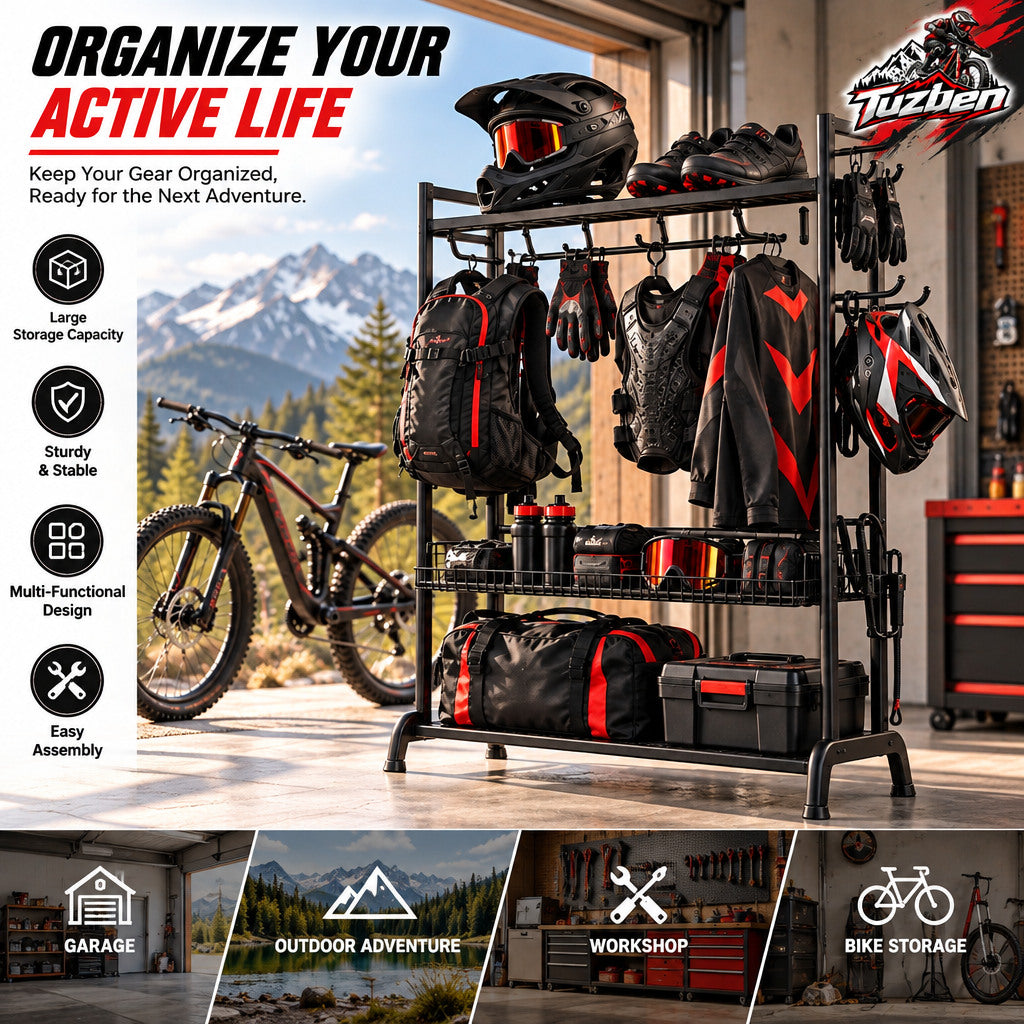 Freestanding Cycling Gear Storage Rack — image 4