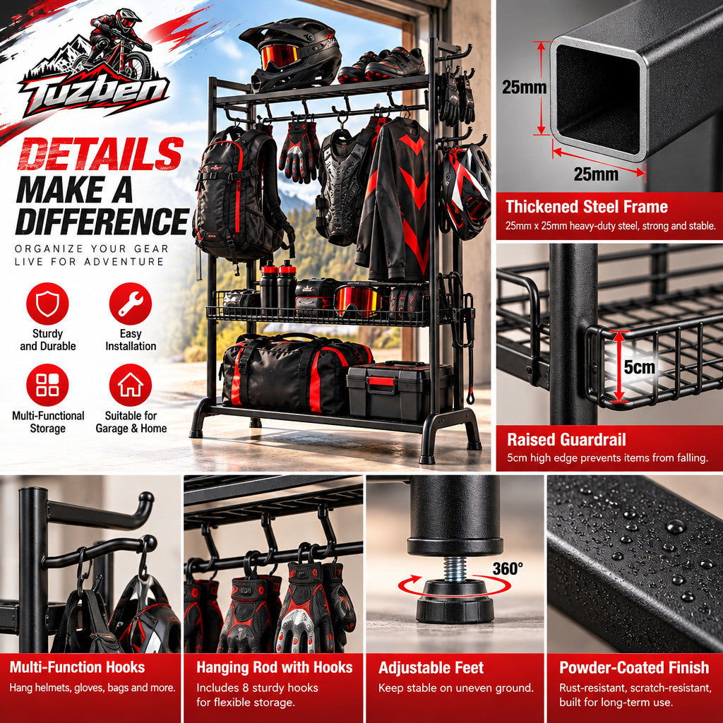 Freestanding Cycling Gear Storage Rack — image 5