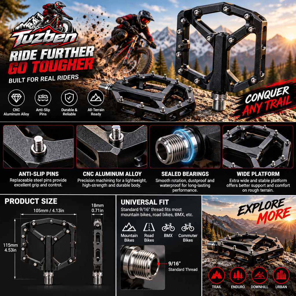 Wide Platform Mountain Bike Pedals — image 4