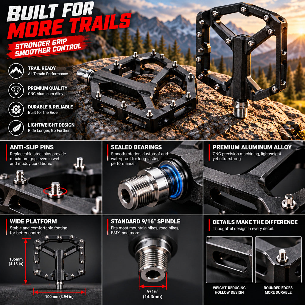 Wide Platform Mountain Bike Pedals — image 5