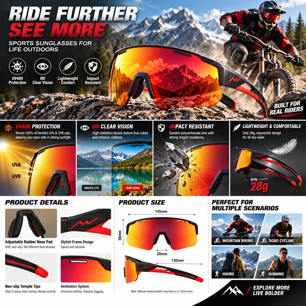 Wraparound Cycling Sunglasses — image 3