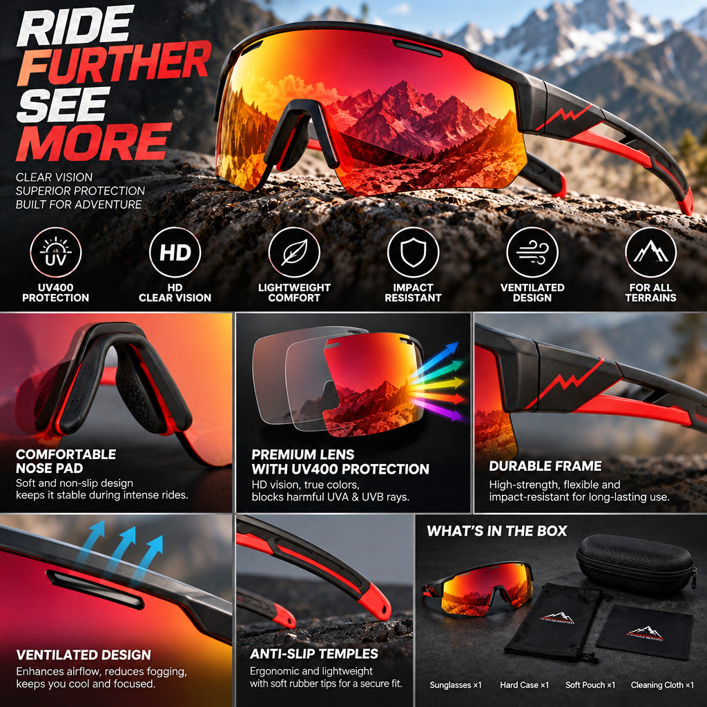 Wraparound Cycling Sunglasses — image 5
